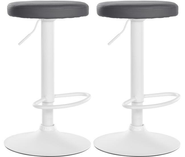 Set de 2 taburetes de bar ponte en polipiel simil cuero gris 38.5x38.5x60 cm