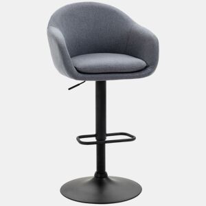 HOMCOM Banco Alto de Cozinha com Altura Ajustável Banco de Bar Estofado com Apoio para o Pés e Pés de Aço Carga Máxima 110 kg 54x54x92-112 cm Cinza Escuro