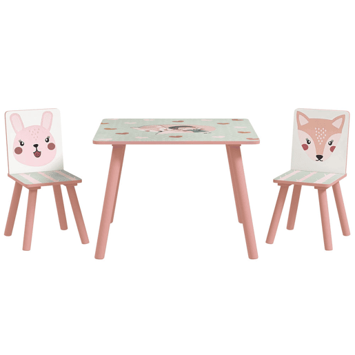 ZONEKIZ Conjunto de Mesa e Cadeiras para Crianças de 3 Peças Mesa Infantil com 2 Cadeiras Conjunto de Móveis para Atividades com Crianças de 3-8 Anos para Dormitório Sala de Jogos Rosa ZONEKIZ Conjunto de Mesa e Cadeiras para Crianças de 3 Peças Mesa Infantil com 2 Cadeiras Conjunto de Móveis para Atividades com Crianças de 3-8 Anos para Dormitório Sala de Jogos Rosa