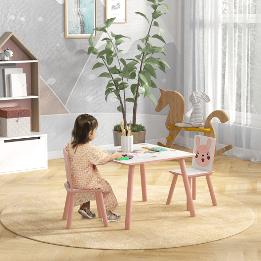 ZONEKIZ Conjunto de Mesa e Cadeiras para Crianças de 3 Peças Mesa Infantil com 2 Cadeiras Conjunto de Móveis para Atividades com Crianças de 3-8 Anos para Dormitório Sala de Jogos Rosa ZONEKIZ Conjunto de Mesa e Cadeiras para Crianças de 3 Peças Mesa Infantil com 2 Cadeiras Conjunto de Móveis para Atividades com Crianças de 3-8 Anos para Dormitório Sala de Jogos Rosa