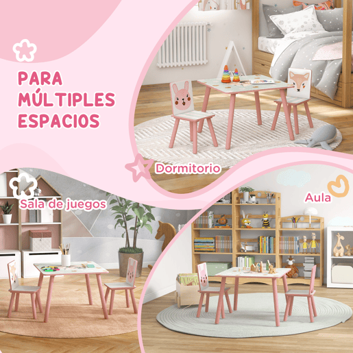 ZONEKIZ Conjunto de Mesa e Cadeiras para Crianças de 3 Peças Mesa Infantil com 2 Cadeiras Conjunto de Móveis para Atividades com Crianças de 3-8 Anos para Dormitório Sala de Jogos Rosa ZONEKIZ Conjunto de Mesa e Cadeiras para Crianças de 3 Peças Mesa Infantil com 2 Cadeiras Conjunto de Móveis para Atividades com Crianças de 3-8 Anos para Dormitório Sala de Jogos Rosa