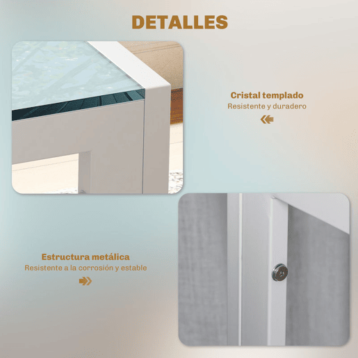 HOMCOM Conjunto de Refeição Mesa e 4 Cadeiras Conjunto de 5 Peças de Móveis de Cozinha Mesa Retangular de Vidro Temperado e Cadeiras Estofadas em PU com Pés de Metal Branco