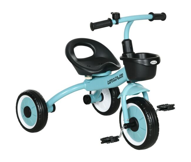 Aiyaplay triciclo para niños de 2 a 5 años bicicleta infantil con asiento ajustable cesta timbre pedales y 3 ruedas carga 25 kg 70,5x53x58 cm azul