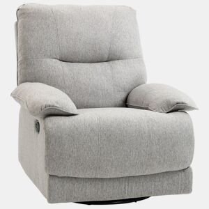 HOMCOM Poltrona Reclinável de Sala de Estar Poltrona Relax Reclinável Manual Estofado em Tecido com Apoio para os Pés Carga 160 kg para Pessoas entre 150-190 cm 89x98x101 cm Cinza