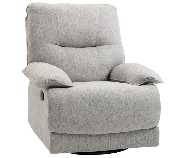 Homcom sillón reclinable de salón sillón relax reclinable manual hasta 150° tapizado en tela con reposapiés carga 160 kg para sala de estar dormitorio