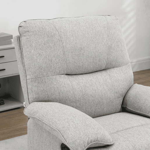 HOMCOM Poltrona Reclinável de Sala de Estar Poltrona Relax Reclinável Manual Estofado em Tecido com Apoio para os Pés Carga 160 kg para Pessoas entre 150-190 cm 89x98x101 cm Cinza