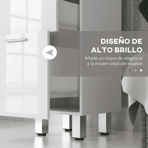 kleankin Móvel Auxiliar Casa de Banho Moderno Armário Casa de Banho com 4 Gavetas Móvel de Armazenamento para Casa de Banho Anti-Tombo Carga Máx. 30 kg 30x30x93 cm Branco
