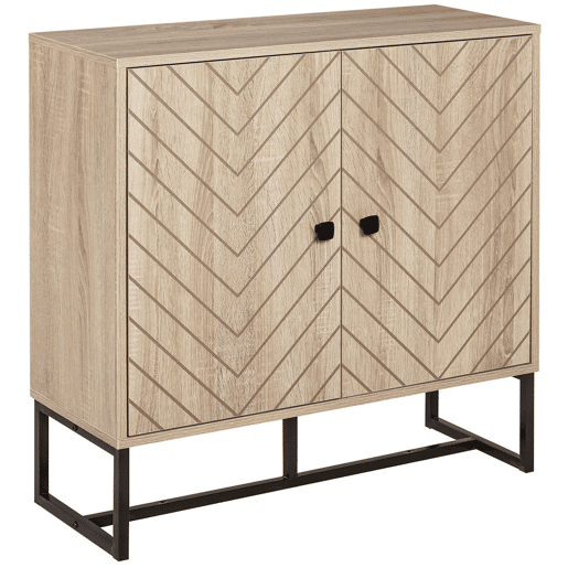 HOMCOM Aparador Sala de Estar Móvel Buffet com 2 Portas e Prateleiras Armário de Armazenamento para Sala de Jantar Dormitório Estilo Moderno 80x29,5x80 cm Madeira e Preto
