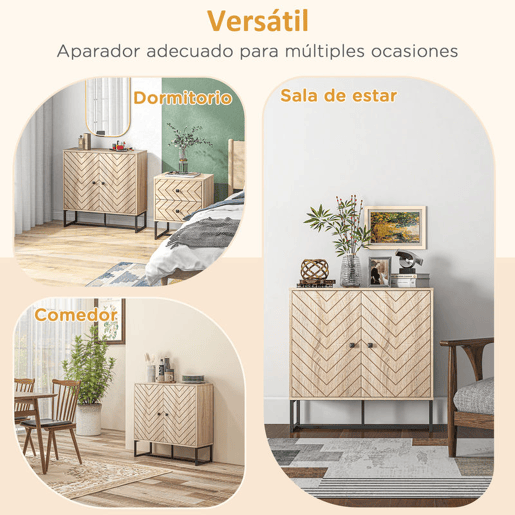 HOMCOM Aparador Sala de Estar Móvel Buffet com 2 Portas e Prateleiras Armário de Armazenamento para Sala de Jantar Dormitório Estilo Moderno 80x29,5x80 cm Madeira e Preto