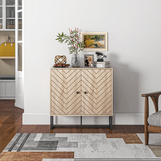 HOMCOM Aparador Sala de Estar Móvel Buffet com 2 Portas e Prateleiras Armário de Armazenamento para Sala de Jantar Dormitório Estilo Moderno 80x29,5x80 cm Madeira e Preto