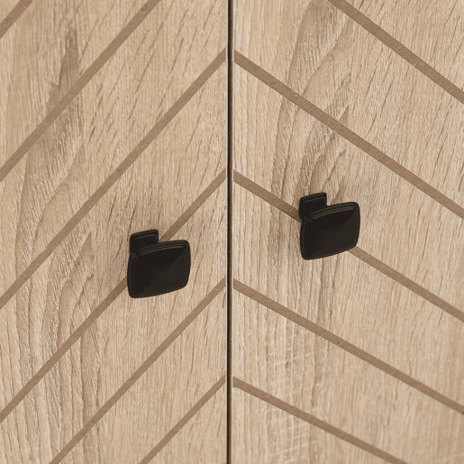 HOMCOM Aparador Sala de Estar Móvel Buffet com 2 Portas e Prateleiras Armário de Armazenamento para Sala de Jantar Dormitório Estilo Moderno 80x29,5x80 cm Madeira e Preto