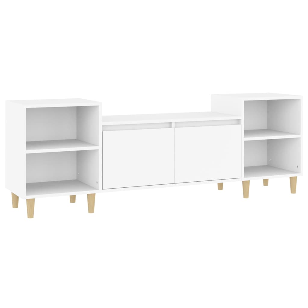 mueble para tv madera contrachapada blanco 160x35x55 cm