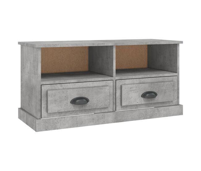 Mueble de tv madera contrachapada gris hormigón 93x35,5x45 cm