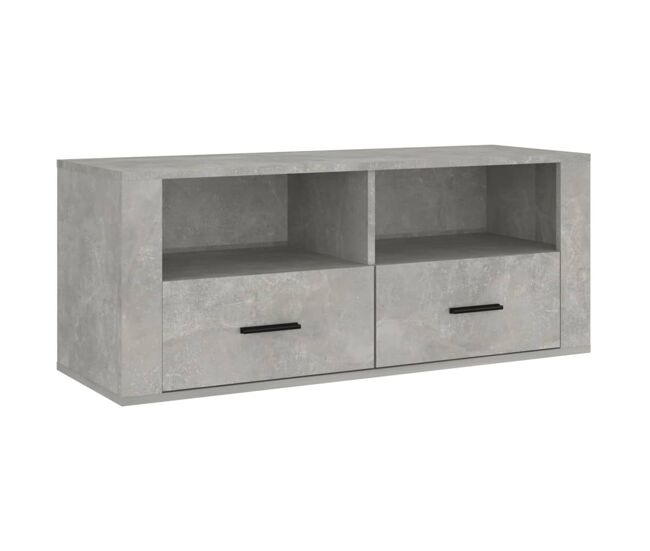 Mueble para tv contrachapada gris hormigón 100x35x40 cm