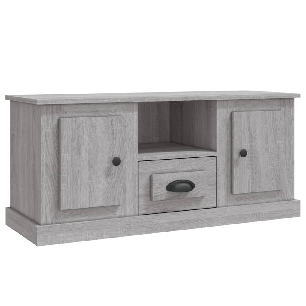 mueble para tv madera contrachapada gris sonoma 100x355x45 cm
