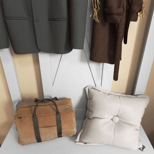 HOMCOM Móvel Cabide de Entrada de Madeira Móvel de Entrada com Banco 2 Prateleiras e 3 Ganchos para Pendurar Roupa Bolsas para Corredor Entrada 80,5x40x168 cm Branco