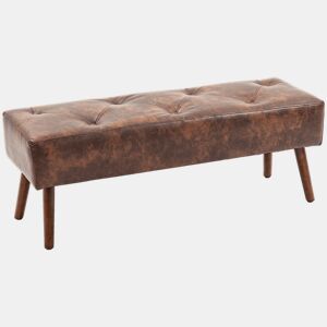 HOMCOM Banco de Pé de Cama Multifuncional Banco Pé de Cama Clássico Banco Dormitório com Pés de Madeira e Assento Acolchoado Carga 120 kg para Entrada Corredor 114x38x42 cm Marrom