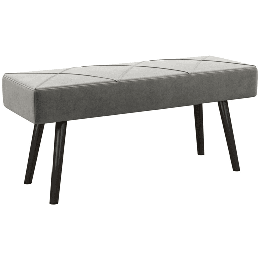 HOMCOM Banco de Pé de Cama Multifuncional Banco de Pé de Cama Moderno Banco de Dormitório com Pés de Aço e Assento Acolchoado Carga Máxima 120 kg Entrada Corredor 100x36x45 cm Cinza
