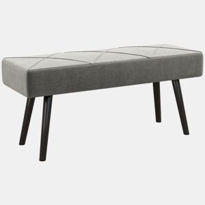 HOMCOM Banco de Pé de Cama Multifuncional Banco de Pé de Cama Moderno Banco de Dormitório com Pés de Aço e Assento Acolchoado Carga Máxima 120 kg Entrada Corredor 100x36x45 cm Cinza