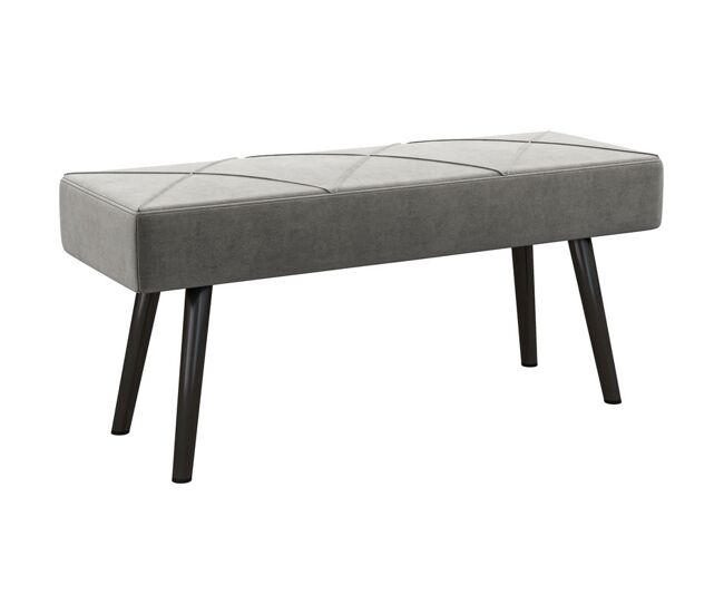 Homcom taburete pie de cama multifuncional, banco pie de cama moderno, banco dormitorio con asiento acolchado y patas de acero, carga 120 kg, para
