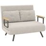 HOMCOM Sofá Cama Convertível em Cama de 2 Lugares Dobrável com Encosto Ajustável em 5 Níveis e 2 Almofadas Acolchoadas 102x73x81 cm Bege Claro