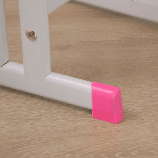 HOMCOM Conjunto de Secretária e Cadeira para Crianças de 6-12 Anos Secretária Infantil com Altura Ajustável 1 Gaveta 1 Suporte para Lápis e 1 Prateleira para Livros 60x45x90-120 cm Rosa