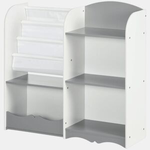 ZONEKIZ Organizador de Brinquedos Estante para Crianças com Prateleiras Abertas para Dormitório Sala de Jogos Escola Infantil 85x26x84 cm Cinza