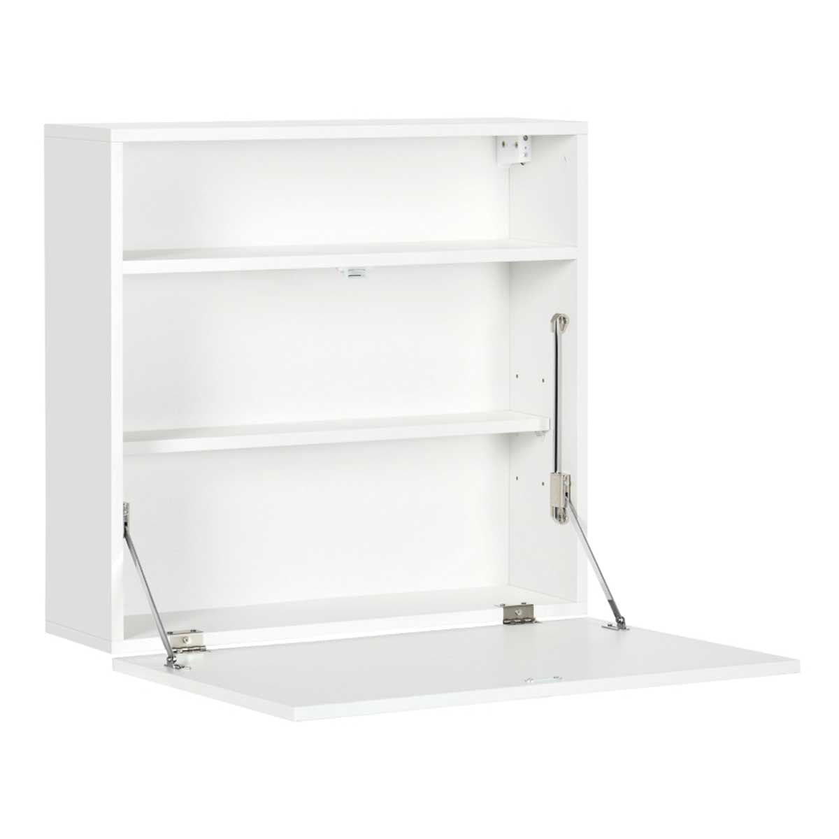 Homcom mesa plegable de pared moderno escritorio flotante multifuncional con estantes de almacenamiento carga 40 kg para dormitorio salón oficina 64x20x60 cm blanco
