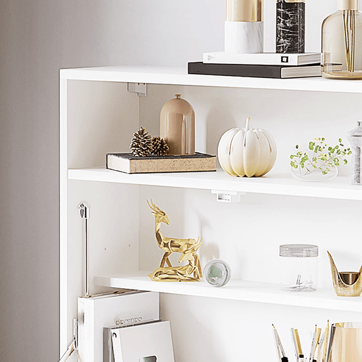 HOMCOM Secretária de Parede Moderna Mesa Dobrável de Parede Multifuncional com Prateleiras de Armazenamento Carga 40 kg para Dormitório Sala de Estar Escritório 64x20x60 cm Branco
