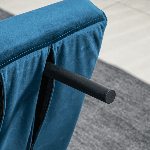 HOMCOM Sofá Cama Sofá Convertível em Cama de 2 Lugares Dobrável com Encosto Ajustável em 5 Níveis e 2 Almofadas Acolchoadas para Escritório Dormitório Sala de Estar 102x73x81 cm Azul