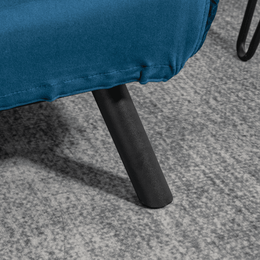 HOMCOM Sofá Cama Sofá Convertível em Cama de 2 Lugares Dobrável com Encosto Ajustável em 5 Níveis e 2 Almofadas Acolchoadas para Escritório Dormitório Sala de Estar 102x73x81 cm Azul