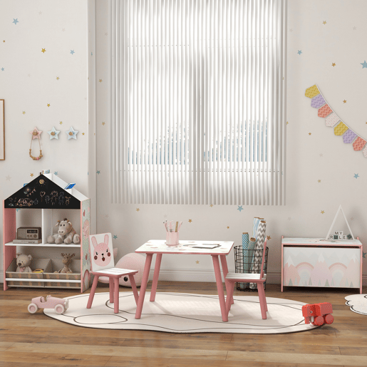 ZONEKIZ Estante para Brinquedos Organizador Infantil com Prateleiras Abertas e 2 Caixas de Tecido não Tecido Amovíveis para Sala de Jogos Dormitório Escola Infantil 62,4x26,5x90 cm Rosa