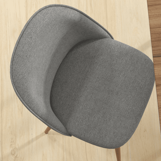HOMCOM Conjunto de 2 Cadeiras Sala de Jantar Cadeiras de Cozinha Estofadas em Tecido de Linho com Pés de Aço para Sala de Estar Escritório Carga Máxima 120 kg 50x52x83 cm Cinza