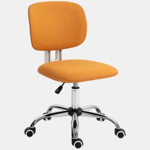 Vinsetto Cadeira de Escritório sem Braços Cadeira de Escritório Giratória Estofada em Tecido com Altura Ajustável Estilo Moderno Carga 120 kg 48x53x80-90 cm Laranja