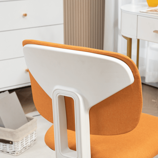Vinsetto Cadeira de Escritório sem Braços Cadeira de Escritório Giratória Estofada em Tecido com Altura Ajustável Estilo Moderno Carga 120 kg 48x53x80-90 cm Laranja