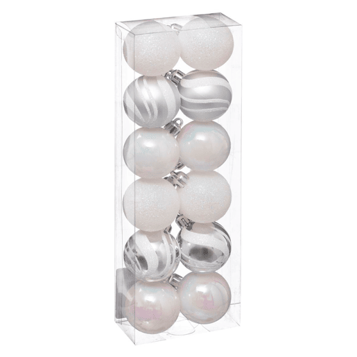 Muitas de 12 bolas de Natal de 40 mm. Design variado