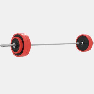 SPORTNOW Conjunto de Barra de Pesos 30 kg com Discos Conjunto de Musculação com 6 Discos e 1 Barra para Treino de Força Levantamento de Pesos em Casa Ginásio Escritório 170x26x26 cm Vermelho