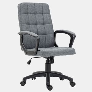 Vinsetto Cadeira de Escritório Cadeira de Escritório Giratória com Altura Ajustável e Apoio para os Braços Estilo Moderno Carga 120 kg para Estudio 59x63x96-105,5 cm Cinza