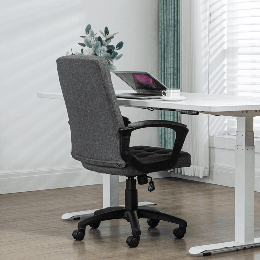 Vinsetto Cadeira de Escritório Cadeira de Escritório Giratória com Altura Ajustável e Apoio para os Braços Estilo Moderno Carga 120 kg para Estudio 59x63x96-105,5 cm Cinza