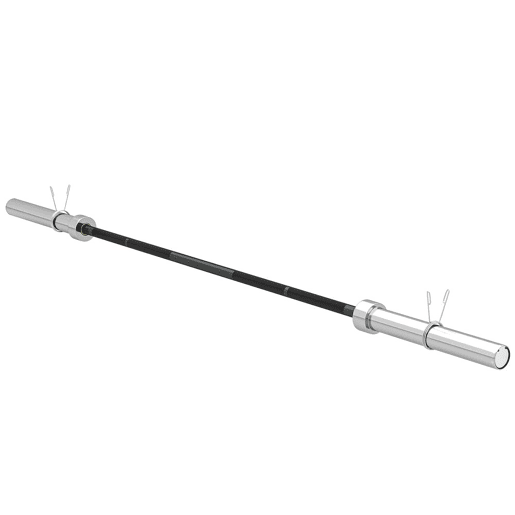 SPORTNOW Barra de Pesos de Aço180 cm Ø50 mm com 2 Grampos Carga 200 kg Barra Olimpica para Discos de Ø5 cm Treino em Ginásio Casa Prata e Preto