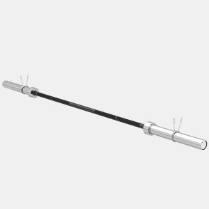 SPORTNOW Barra de Pesos de Aço180 cm Ø50 mm com 2 Grampos Carga 200 kg Barra Olimpica para Discos de Ø5 cm Treino em Ginásio Casa Prata e Preto