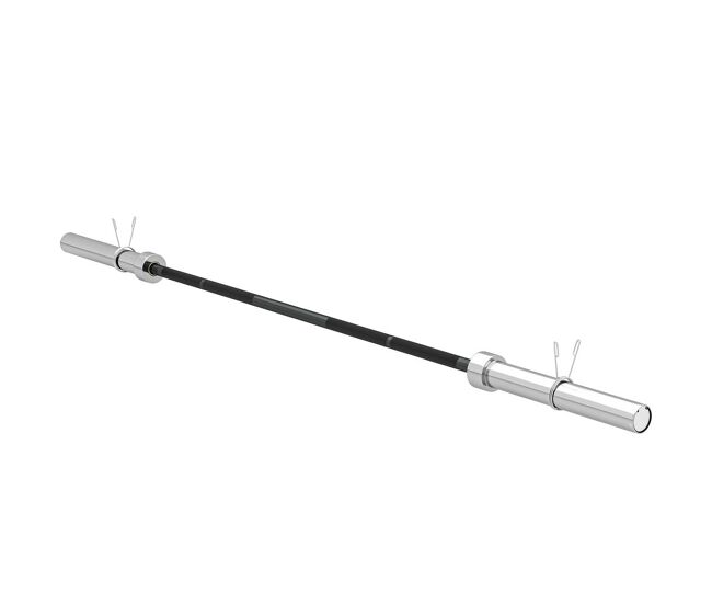 Sportnow barra de pesas de acero 180 cm ø50 mm 15 kg con 2 presillas carga 200 kg barra olímpica para los discos de ø5 cm entrenamiento en gimnasio casa negro