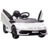 HOMCOM Carro Elétrico Lamborghini para Crianças de 37 a 60 Meses Carro Elétrico a Bateria 12V Velocidade Máxima 5kmh Controlo Remoto MP3 Luzes e Cinto de Segurança 107,5x63x42 cm Branco