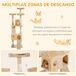 Árbol para Gato Tablero Madera Aglomerado, Felpa y Sisal PawHut Árbol para Gato Tablero Madera Aglomerado, Felpa y Sisal PawHut Crudo