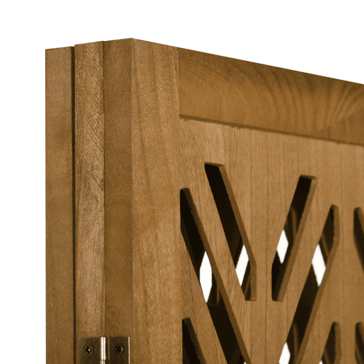 HOMCOM Biombo de 3 Painéis Separador de Ambientes Dobrável 120x1,7x170 cm Divisor de Ambientes de Madeira com Padrões Geométricos para Escritório Dormitório Madeira