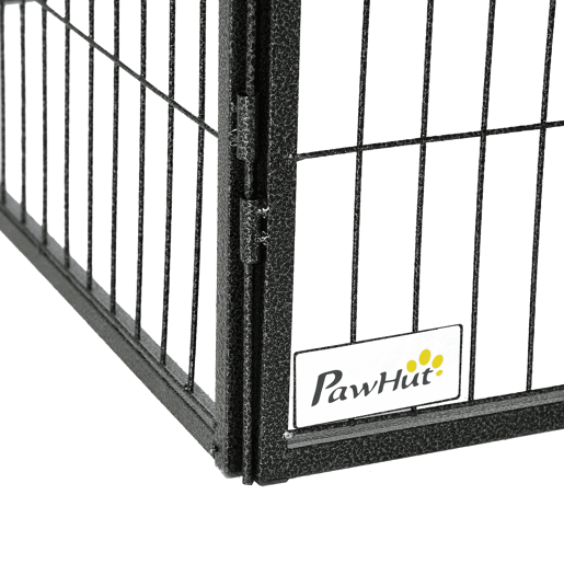 PawHut Parque para Cães com 12 Painéis Recinto para Animais de Estimação Modular com 2 Portas para Interior e Exterior Aço 80x60 cm Preto