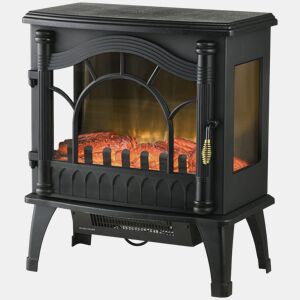 HOMCOM Lareira Elétrica 1000W2000W 6820BTUh Lareira Elétrica com Temperatura Ajustável Proteção contra Sobreaquecimento e Brilho Ajustável para Ambientes 15-30 m² 55x31x58 cm Preto