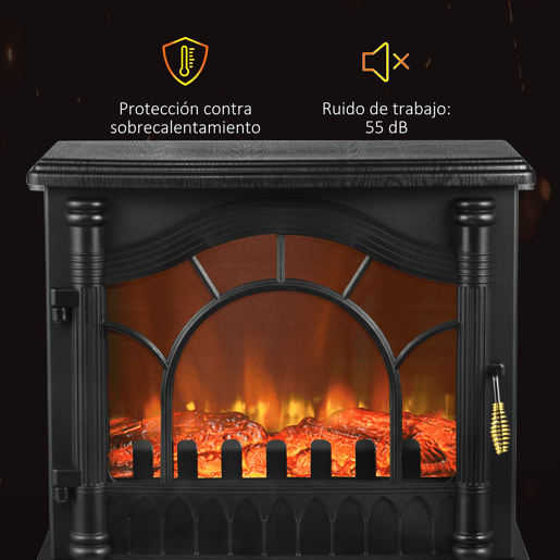 HOMCOM Lareira Elétrica 1000W2000W 6820BTUh Lareira Elétrica com Temperatura Ajustável Proteção contra Sobreaquecimento e Brilho Ajustável para Ambientes 15-30 m² 55x31x58 cm Preto HOMCOM Lareira Elétrica 1000W2000W 6820BTUh Lareira Elétrica com Temperatura Ajustável Proteção contra Sobreaquecimento e Brilho Ajustável para Ambientes 15-30 m² 55x31x58 cm Preto