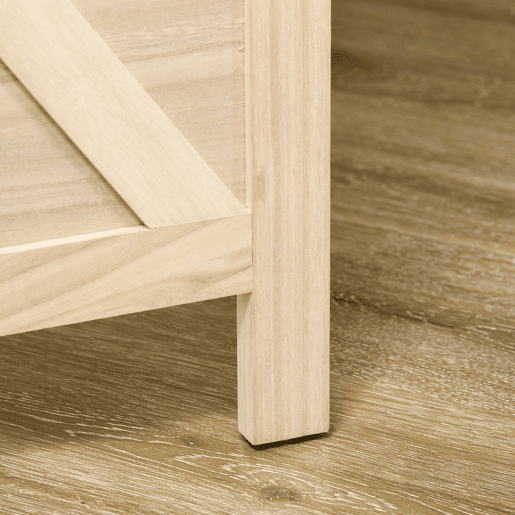 HOMCOM Biombo de 4 Painéis Separador de Ambientes Dobrável 152x1,7x144,5 cm Divisor de Habitações Painéis com Orifícios para Pendurar para Escritório Dormitório Sala de Estar Madeira