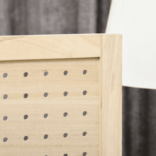HOMCOM Biombo de 4 Painéis Separador de Ambientes Dobrável 152x1,7x144,5 cm Divisor de Habitações Painéis com Orifícios para Pendurar para Escritório Dormitório Sala de Estar Madeira